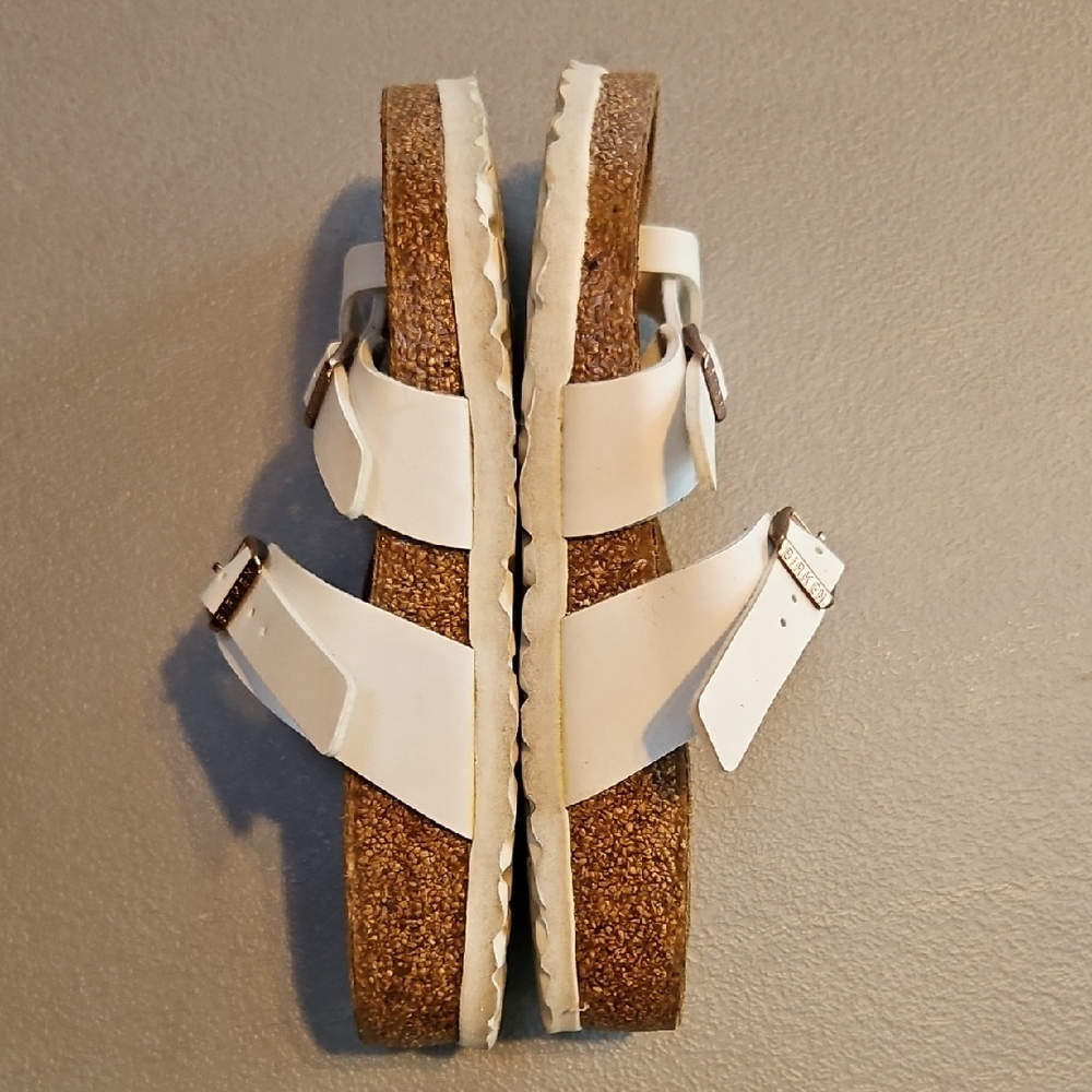 Birkenstock Cream Double Strap Sandals - Picture 9 of 10